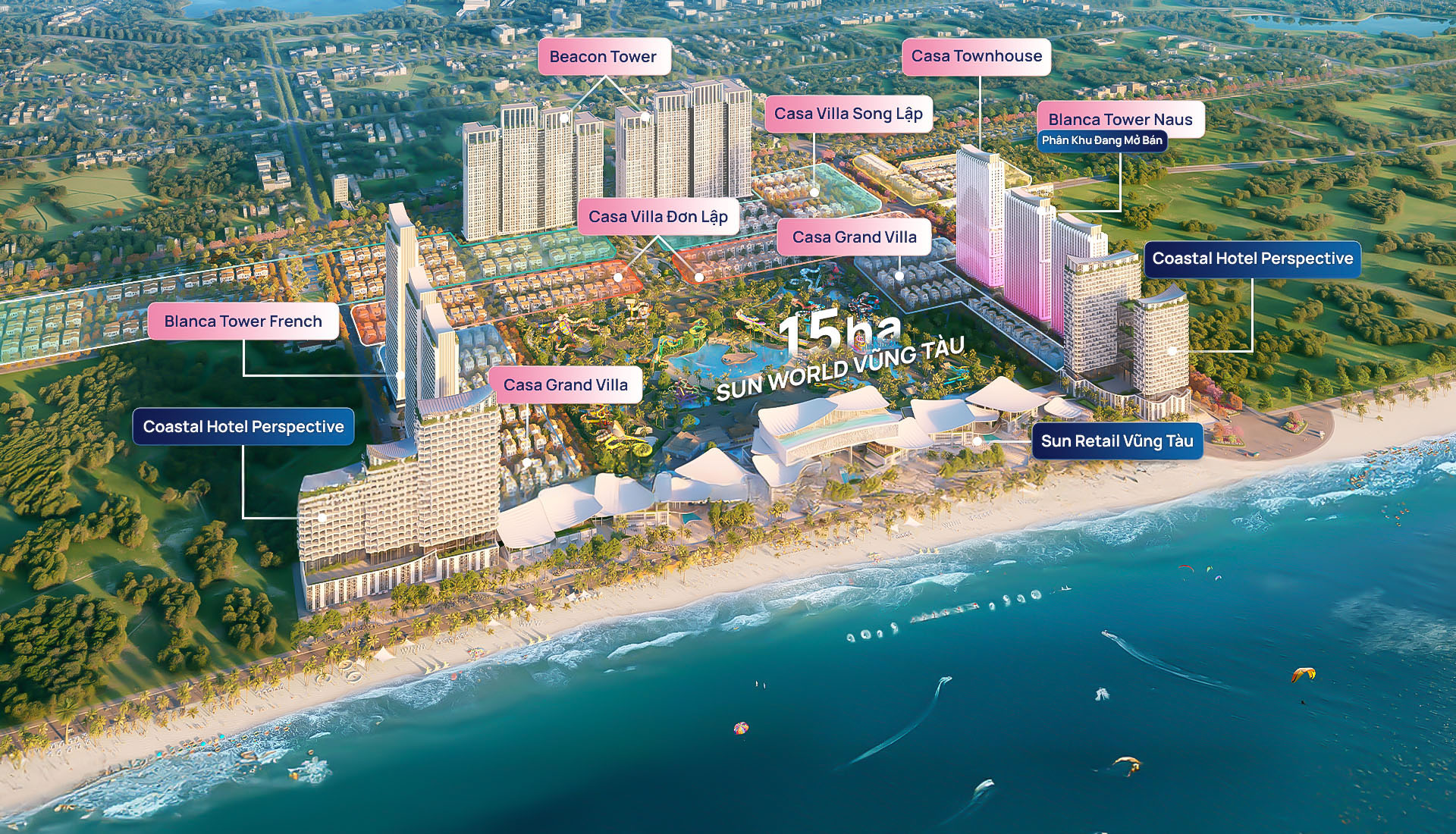 mặt bằng tiện ích dự án Blanca City by Sun Group