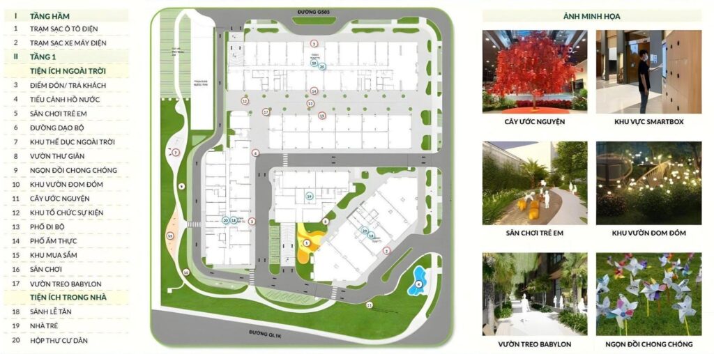 Mặt bằng tiện ích dự án green skyline by TBS Land