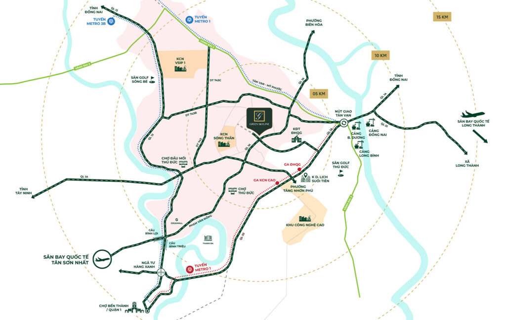 vị trí dự án Green Skyline by TBS Land